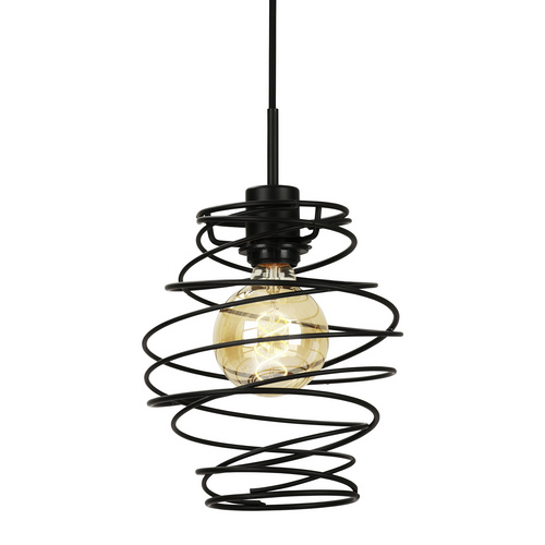 Briloner Leuchten Pendelleuchte 4870-015, Pendellampe Ø 21 cm, schwarz, mit Metallspiralen