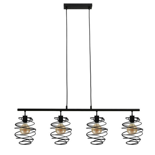 Briloner Leuchten Pendelleuchte 4871-045, Pendellampe Hängelampe schwarz mit Metallspiralen