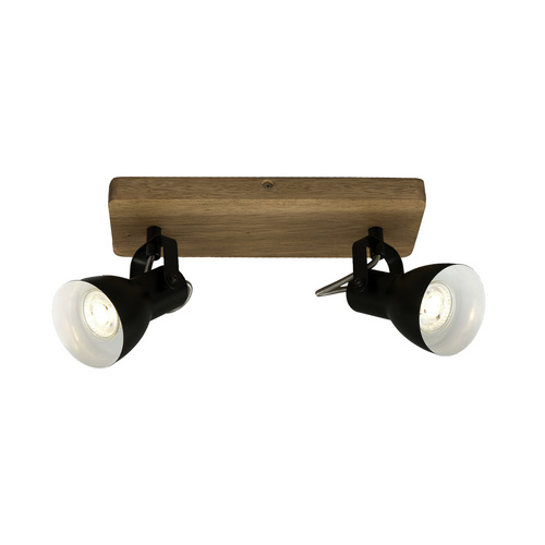 Briloner Leuchten Deckenleuchte 2902-025, Deckenlampe / Spot mit Holz - drehbar schwenkbar