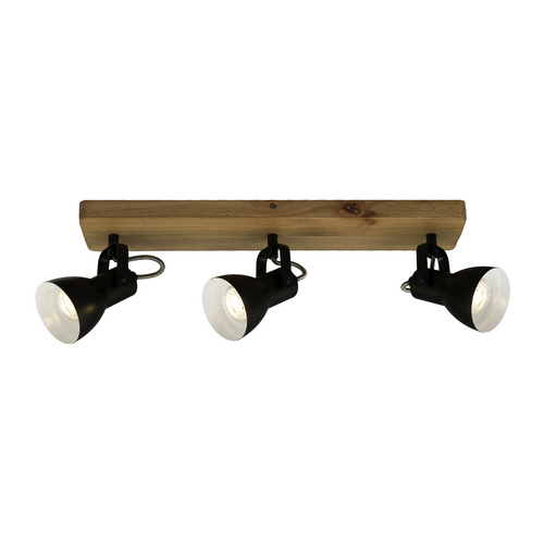 Briloner Leuchten Deckenleuchte 2902-035, Deckenlampe / Spot mit Holz - drehbar schwenkbar