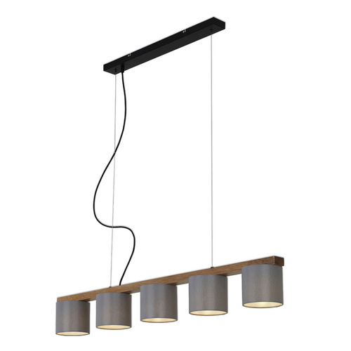 Briloner Leuchten Pendelleuchte 4075-054, Pendellampe mit Stoffschirm höhenverstellbar
