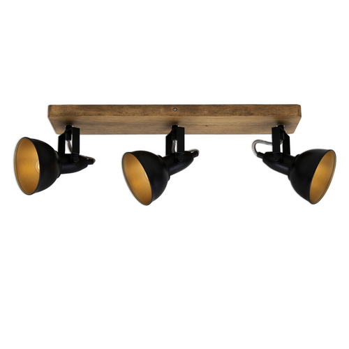 Briloner Leuchten Deckenleuchte 2901-035, Deckenlampe / Spot mit Holz - drehbar schwenkbar