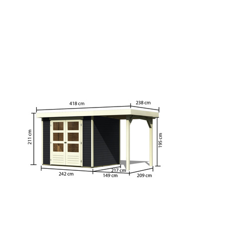 KARIBU Gartenhaus »Askola 3«, BxT: 242...