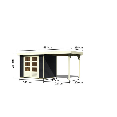 KARIBU Gartenhaus »Askola 3«, BxT: 242...