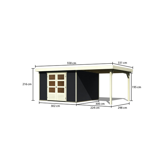 KARIBU Gartenhaus »Askola 6«, BxT: 302...