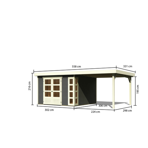 KARIBU Gartenhaus »Kerko 6«, BxT: 302 ...