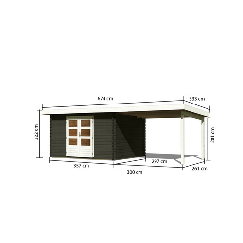 KARIBU Gartenhaus »Bastrup 7«, BxT: 63...