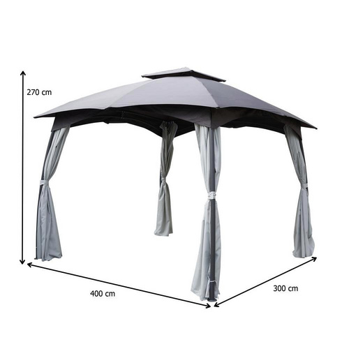 Ondis24 Pavillon »Gazebo«, rechteckig, BxT: 300 x 400 cm - weiss