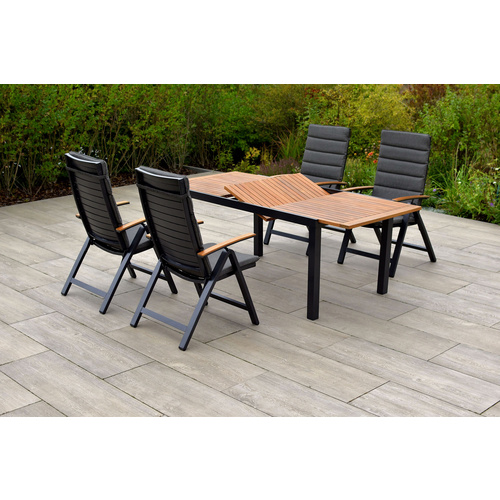 Thumbnail - MERXX Gartenmöbelset »Astros«, 9-tlg., klappbar, Aluminium/Akazie - grau