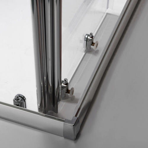 Thumbnail - WELLWATER Eckeinstieg, Höhe: 180 cm, Sicherheitsglas - silberfarben