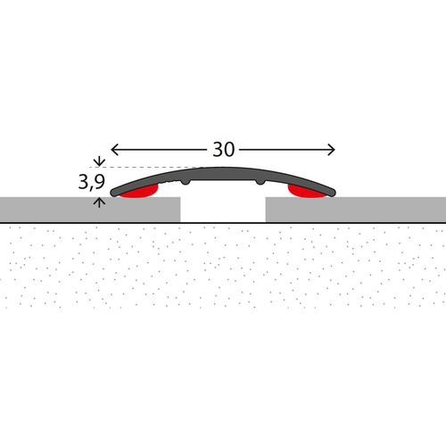 Thumbnail - CARL PRINZ Übergangsprofil, BxH: 30 x 3 mm, selbstklebend - goldfarben