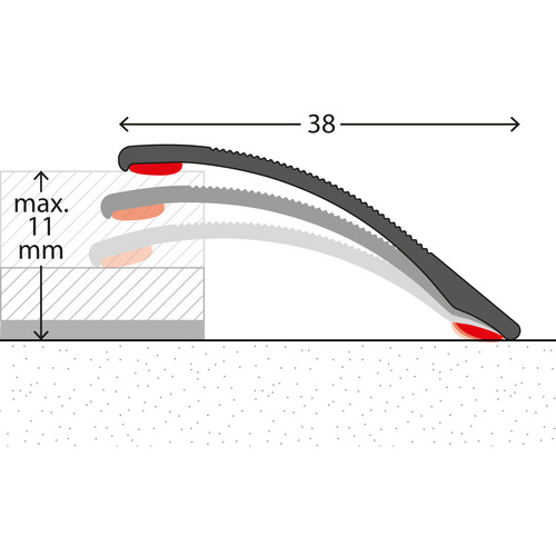 Thumbnail - CARL PRINZ Anpassungsprofil, BxH: 38 x 7 mm, selbstklebend - grau