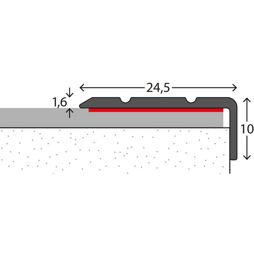 Thumbnail - CARL PRINZ Winkelprofil, BxH: 24.5 x 10 mm, selbstklebend - silberfarben