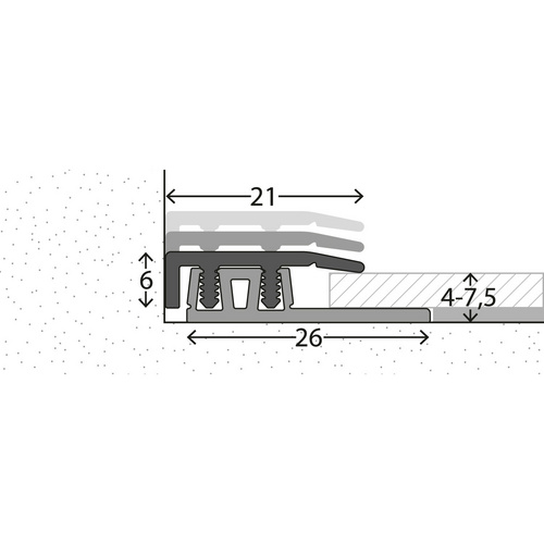 Thumbnail - CARL PRINZ Abschlussprofil »PROFI-DESIGN«, BxH: 21 x 6 mm, verdeckte Befestigung - silberfarben