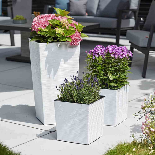 Thumbnail - SIENA GARDEN Pflanzgefäß »Modern«, Kunststoff, weiß, rechteckig - weiss