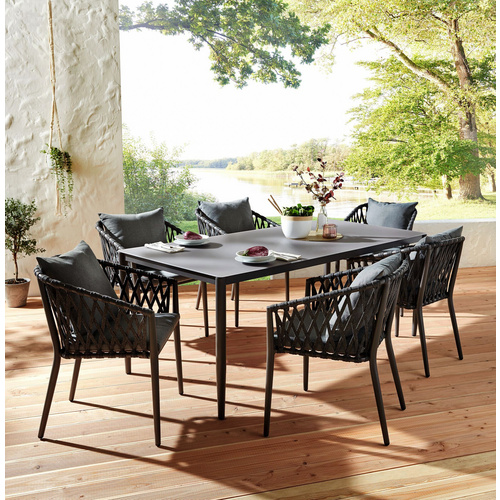 Thumbnail - CASAYA Dining-Tisch, anthrazit, BxL: 90 x 180 cm - grau