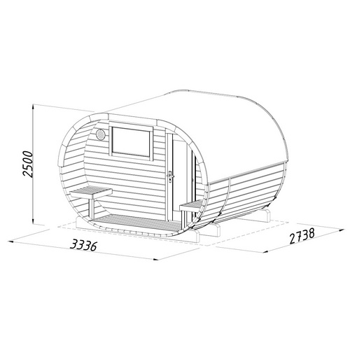 PALMAKO Sauna »Anette«, HxT: 250 x 274 cm, Fichte, naturbelassen - braun