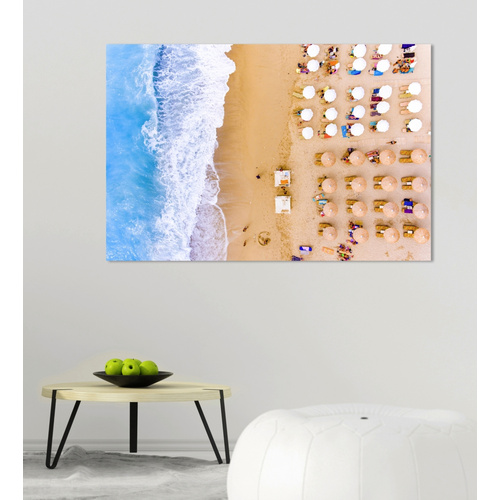 Queence Acrylglasbild, BxH: 90 x 60 cm - beige | blau