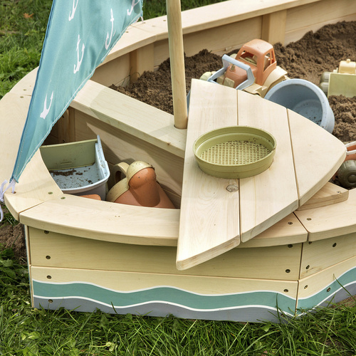 MUDDY BUDDY Sandkasten »Anchor Lover«, Ab 3 Jahren, Zypressenholz - beige | blau (Rabatt: 11 %)