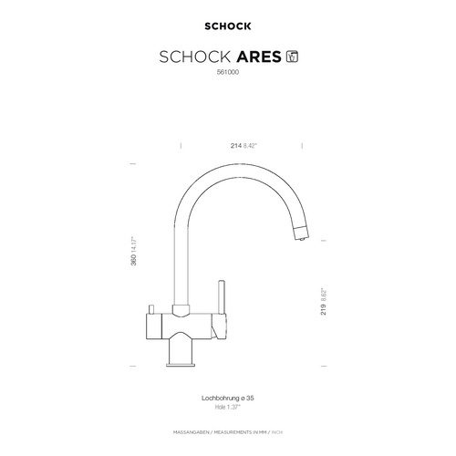 SCHOCK Küchenarmatur »Ares«, Anschlussgewinde: 3/8