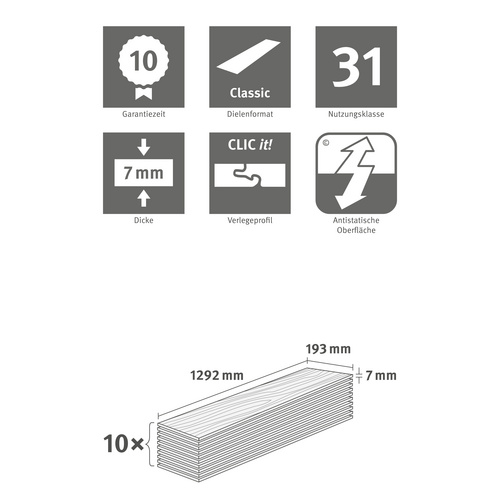 EGGER Laminat »Basic«, BxL: 193 x 1292...