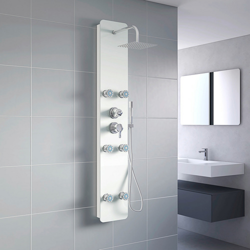 HOME DELUXE Duschsäule DIVE, Höhe 150 cm, Materialstärke 6mm Glas