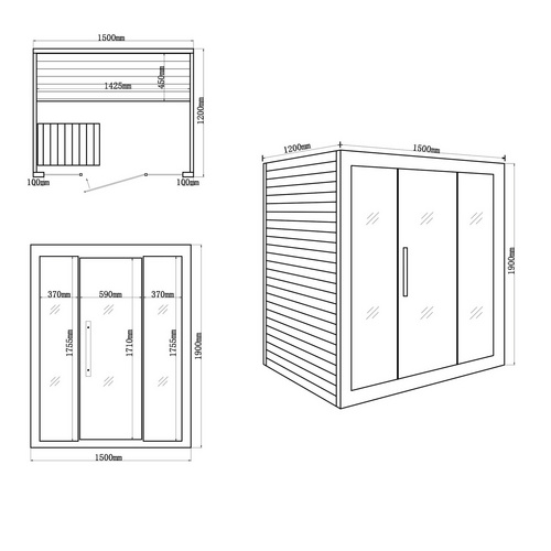 HOME DELUXE Sauna »Skyline L«, inkl. 4...