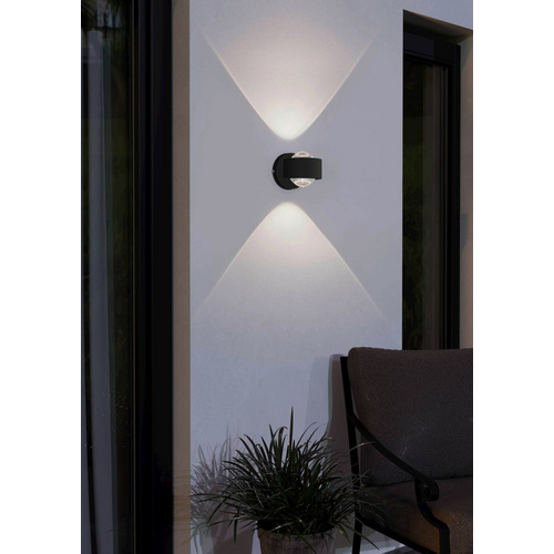 LED Wandleuchte Treviolo in Anthrazit und Transparent 2x 2W 920lm IP44