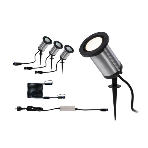 Paulmann LED Gartenstrahler Outdoor Plug & Shine Starterset Spot Classic, 3000K 6W 24V IP65