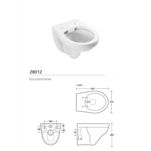 Thumbnail - ADOB Wand WC, BxHxT: 37 x 36 x 52 cm, Keramik - weiss