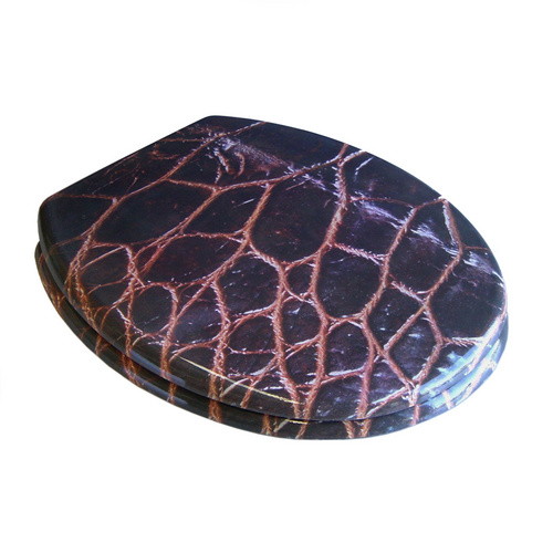 Image of ADOB WC-Sitz, BxT: 37 x 45,5 cm, Leder Braun