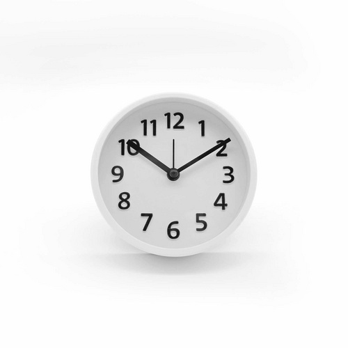 Thumbnail - K&L Wall Art Tischuhr-Wecker, HxT: 11 x 4 cm, weiß, ohne ink. Batterie - weiss