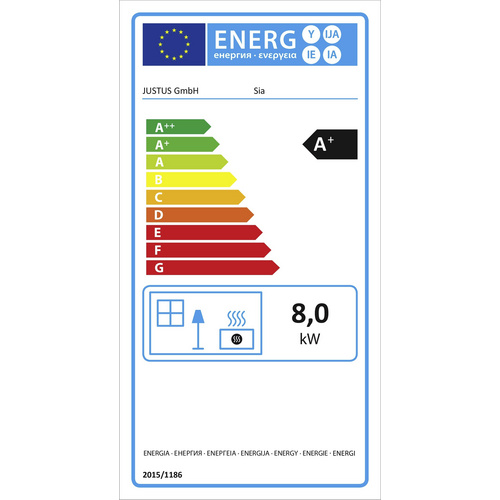 JUSTUS Pelletofen, Stahl, 8 kW - schwarz | braun (Rabatt: 21 %)