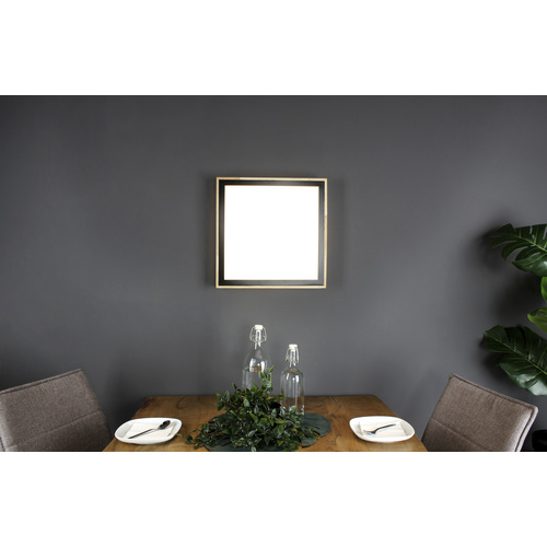 Thumbnail - ECO-LIGHT LED-Deckenleuchte, 18 W, BxHxL: 30,7 x 8,5 x 33,5 cm, inkl. Leuchtmittel - schwarz | braun