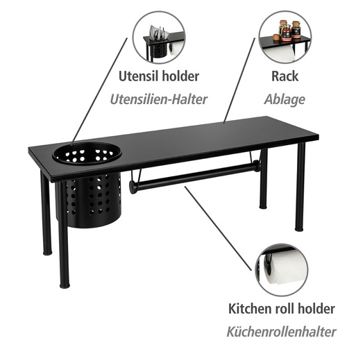 WENKO Küchenregal »Black Outdoor Kitchen«, schwarz, geeignet für: Küche