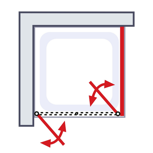 SCHULTE Eckeinstieg »Garant 2.0«, BxHxT: 90 x 200 x 90 cm, Türart: Pendeltür - schwarz