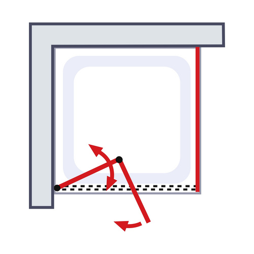 SCHULTE Eckeinstieg »Garant 2.0«, BxHxT: 90 x 200 x 90 cm, Türart: Drehfalttür - silberfarben