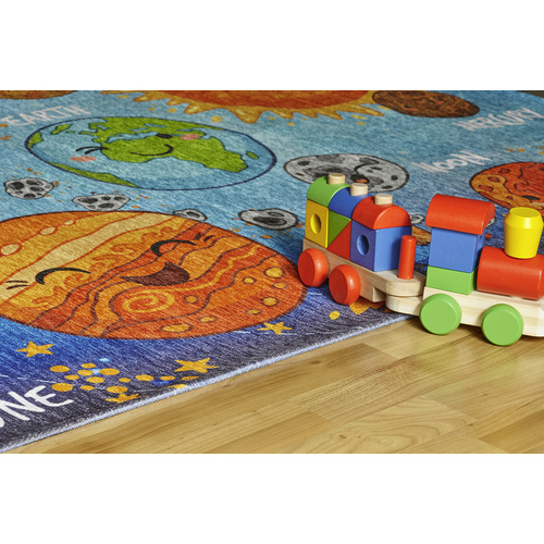Thumbnail - obsession Home Fashion Kinder-Teppich »Torino Kids«, Polyester, blau/orange - bunt