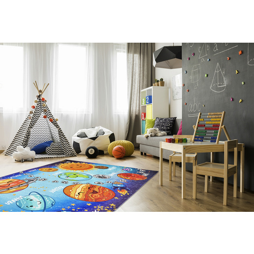 obsession Home Fashion Kinder-Teppich »Torino Kids«, Polyester, blau/orange - bunt