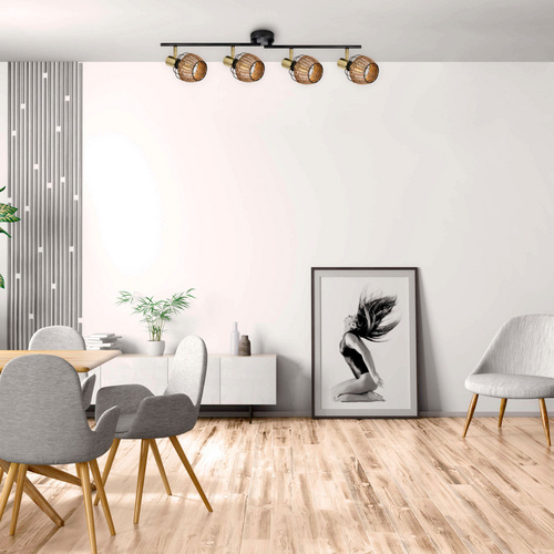 Thumbnail - NÄVE Deckenleuchte »CORBIS«, Höhe: 14 cm, Metall/Naturmaterial - braun