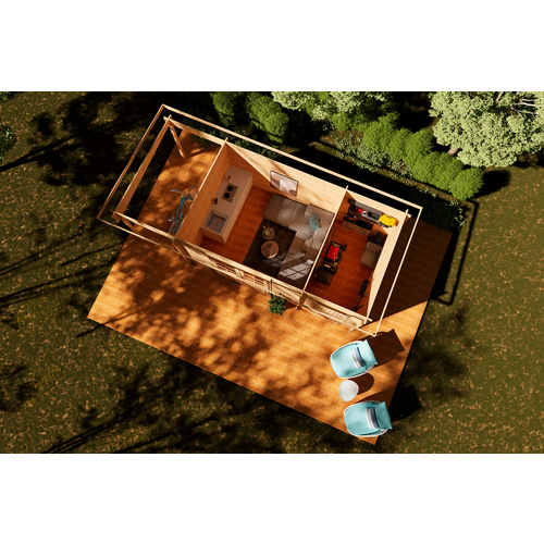 ✿ WOLFF FINNHAUS Gartenhaus »Galina 5723 40«, BxT: 590 x 270 cm, 13,1 m², Fichtenholz - beige |  Fichte  |  13,1 m²  ✿