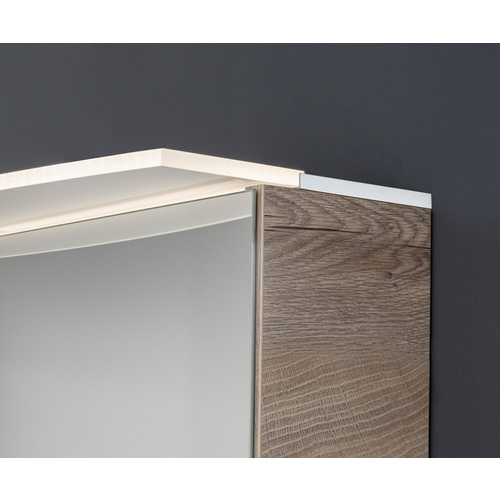 Thumbnail - FACKELMANN Spiegelschrank »B.style«, Nature-Oak, LED, 2 Türen, BxHxT: 80 x 81,2 x 26,3 cm - grau