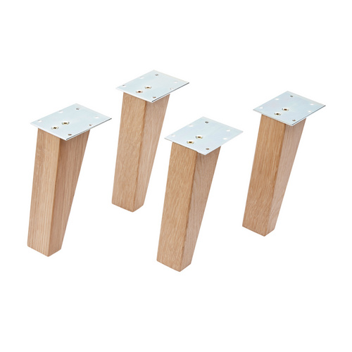 FACKELMANN Möbelfüße »FINN«, Eiche massiv, BxHxT: 10 x 15,2 x 6 cm - braun