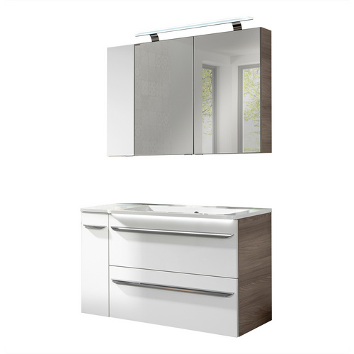 Thumbnail - FACKELMANN Hängeschrank »LUXOR«, 20x68x16 cm,Steinesche/weiss,links