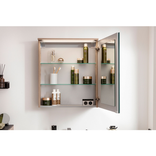 Thumbnail - FACKELMANN Spiegelschrank »Oxford«, Nature-Oak, 1 Tür, BxHxT: 60,2 x 69,6 x 20 cm - grau