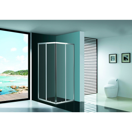 Thumbnail - WELLWATER Eckeinstieg, Höhe: 180 cm, Sicherheitsglas - silberfarben