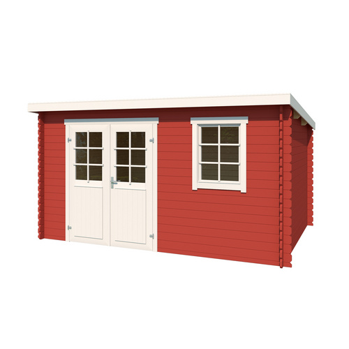 LASITA MAJA Gartenhaus »Amira«, BxHxT:  400 x 210,9 x 313,9 cm (Außenmaße inkl. Dachüberstand),  Holz - rot |  Fichte  |  10,09 m²