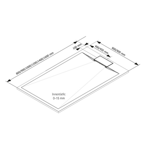 SCHULTE Duschwanne »DWM-Tec«, BxT: 90 x 140 cm, rechteckig - grau