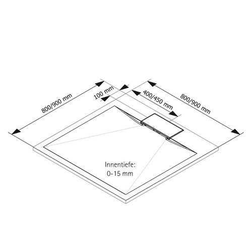 SCHULTE Duschwanne »DWM-Tec«, BxT: 80 x 80 cm, quadratisch - grau