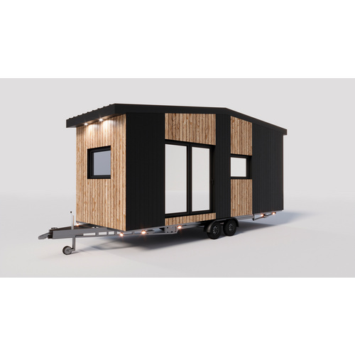 Wanderlust-Tinyhouse Tiny House Doppel Loft, 18 m², Vollausstattung, fahrbar – braun